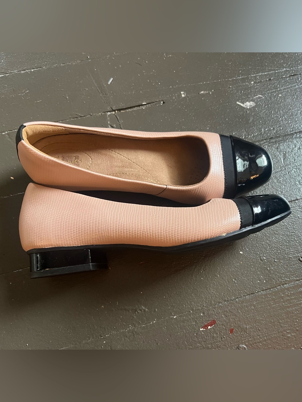 Women's Kessha Rosa Slip On with Black Patent Cap Toe - Pink